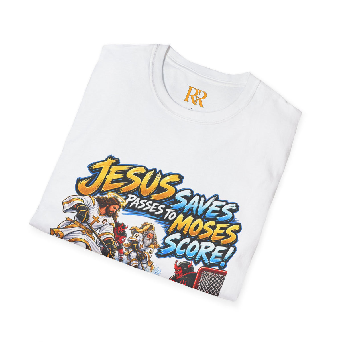 Jesus Saves, Passes to Moses, Scores Christian Hockey T-Shirt
