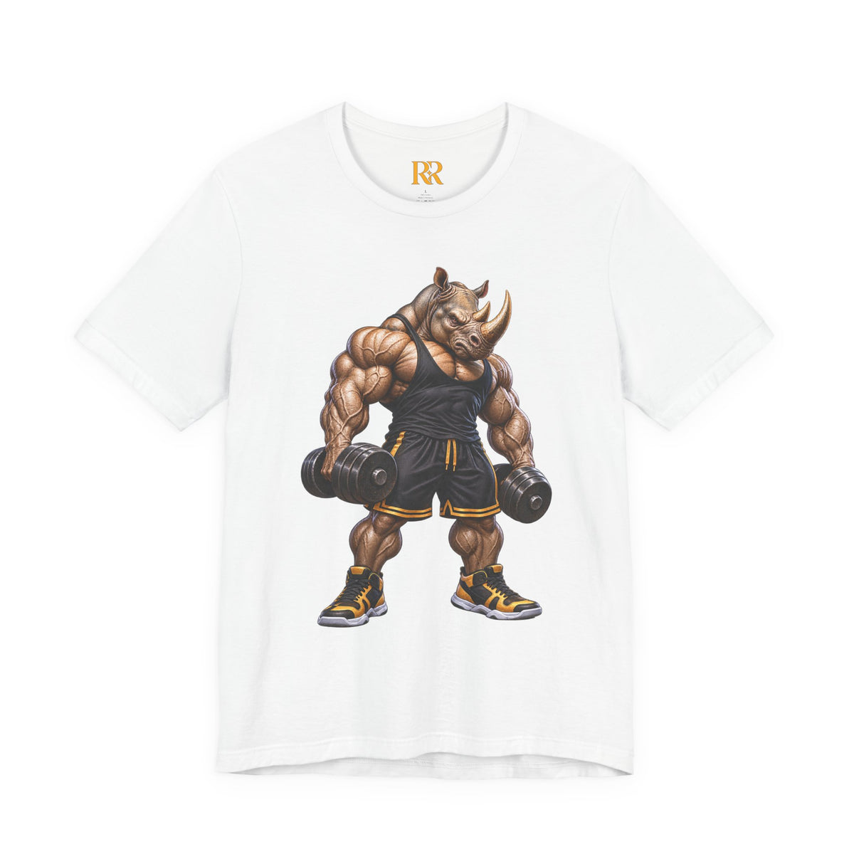 Muscular Rhino Weightlifter Graphic T-Shirt