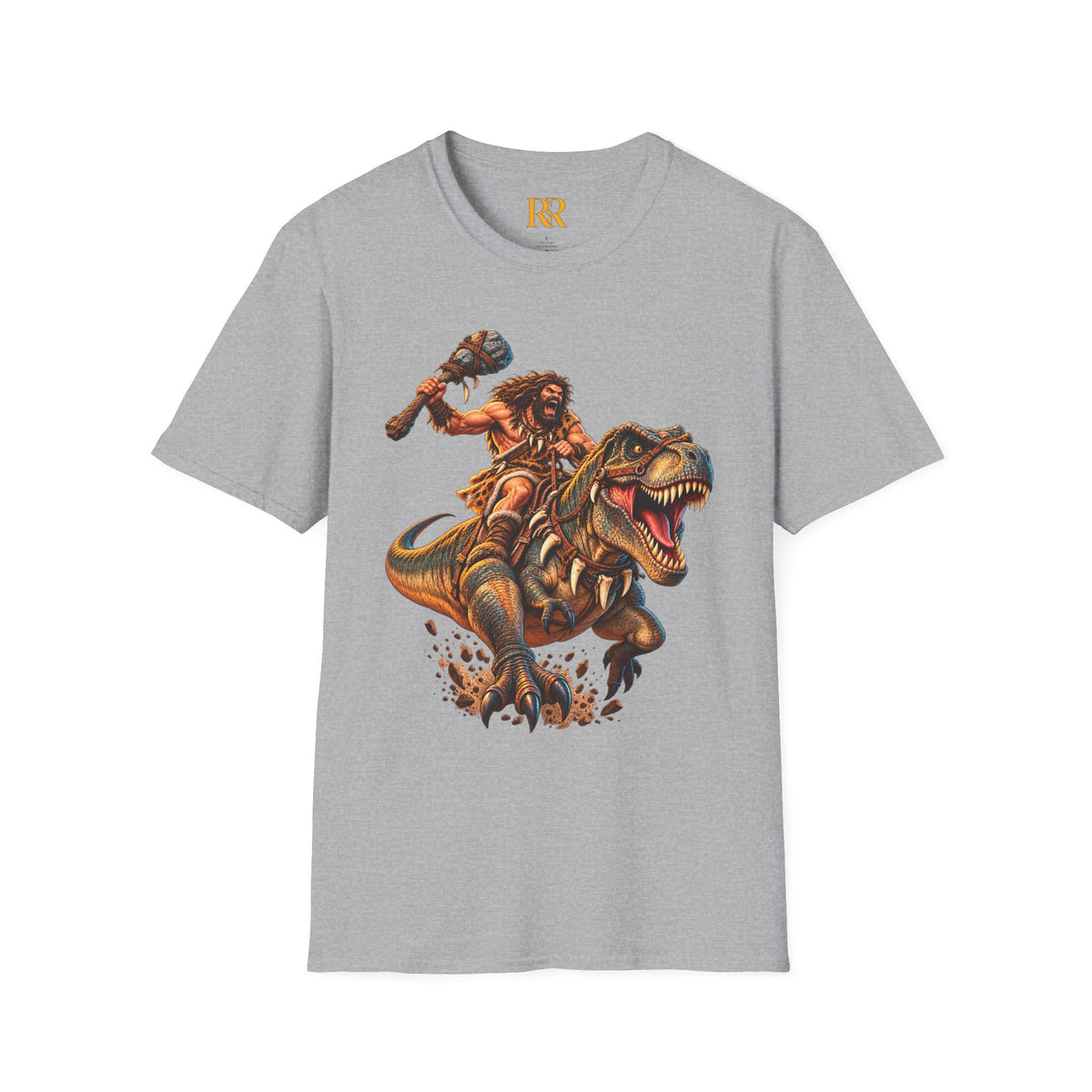 Caveman Riding T-Rex Dinosaur T-Shirt