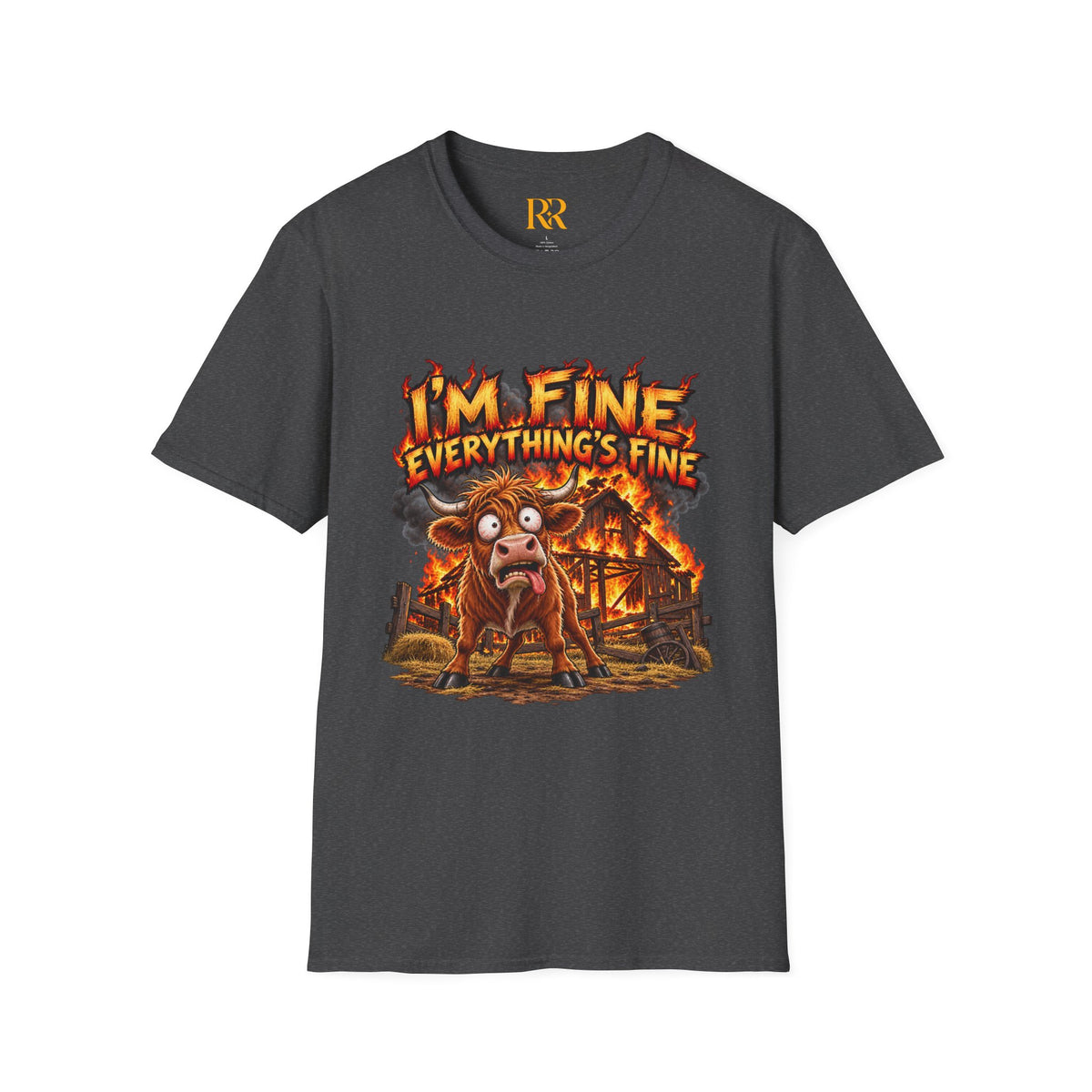I’m Fine Everything’s Fine Funny Cartoon T-Shirt