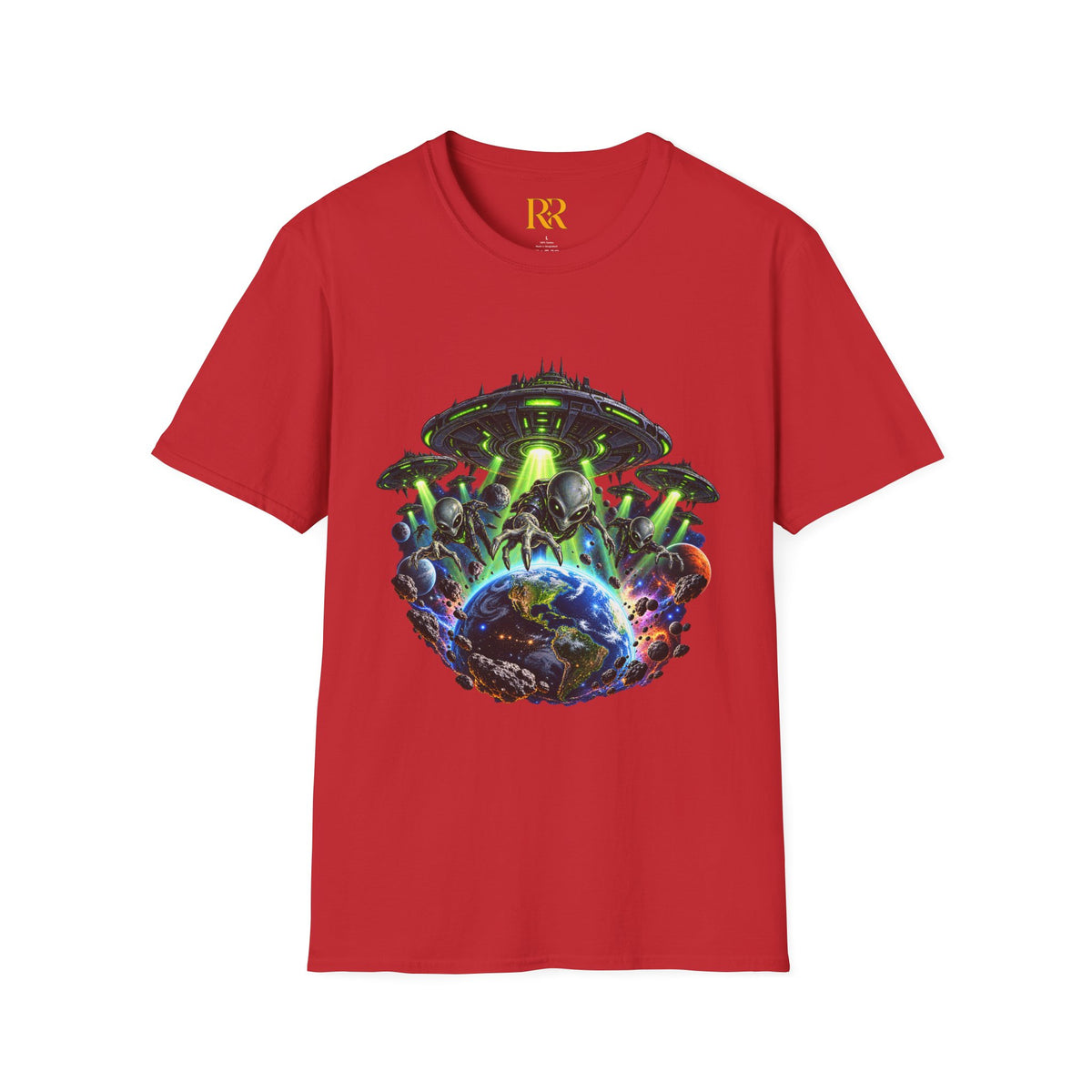 Cosmic Alien UFO Graphic T-Shirt
