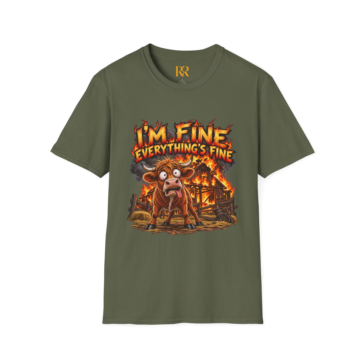 I’m Fine Everything’s Fine Funny Cartoon T-Shirt
