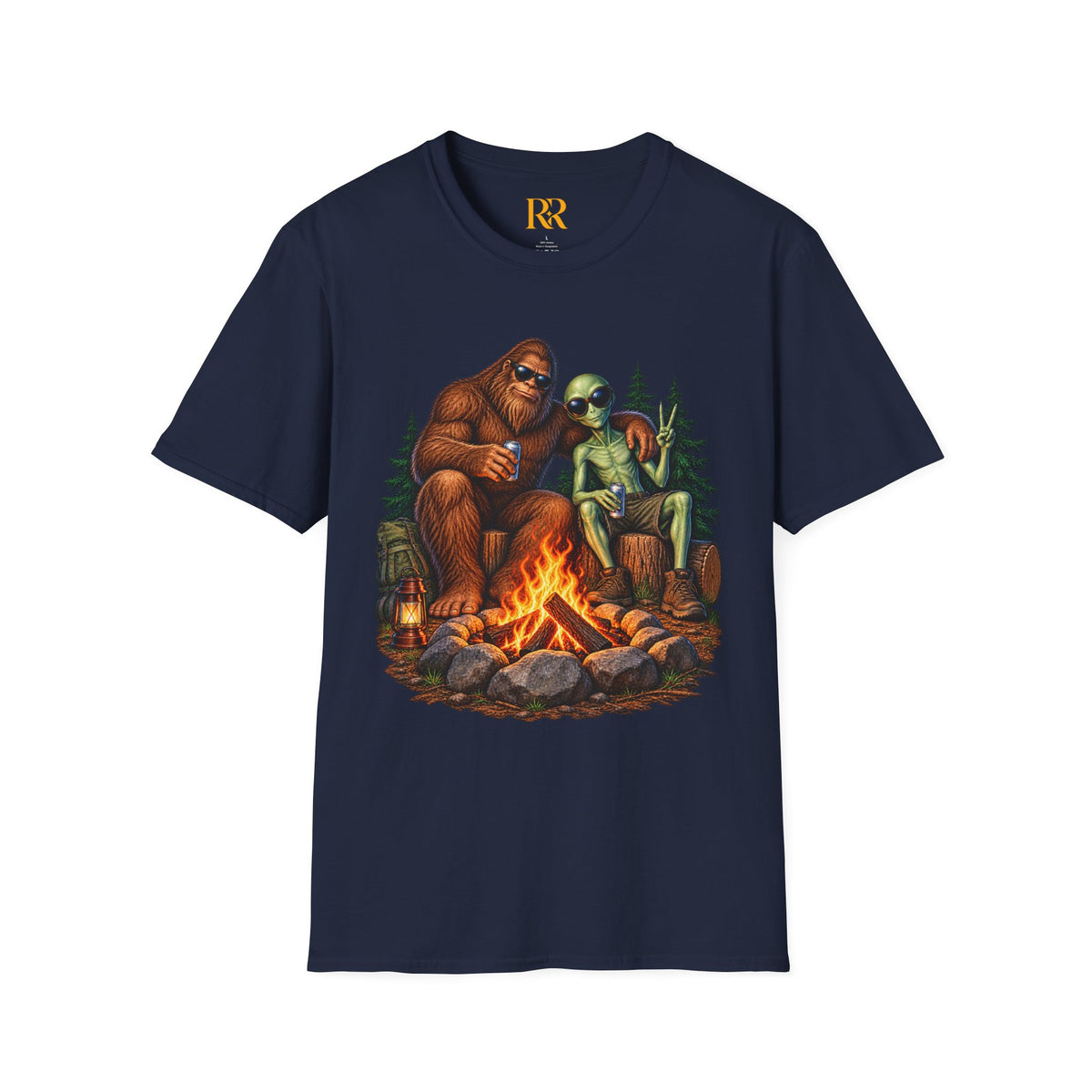 Bigfoot Camping Around the Campfire T-Shirt