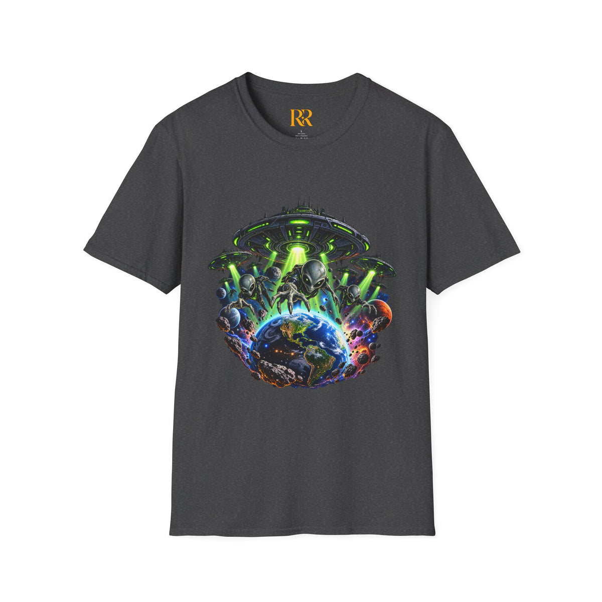 Cosmic Alien UFO Graphic T-Shirt