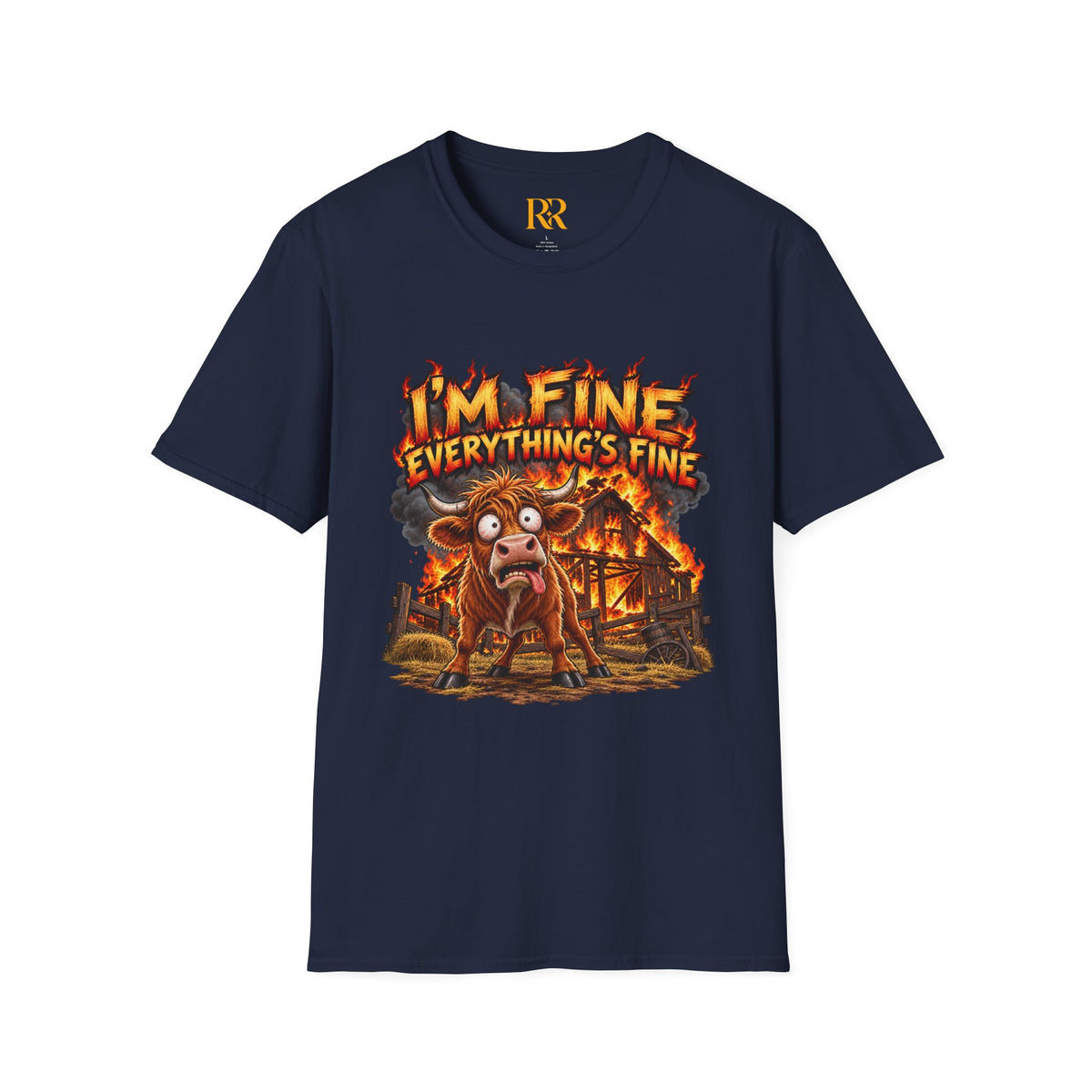 I’m Fine Everything’s Fine Funny Cartoon T-Shirt
