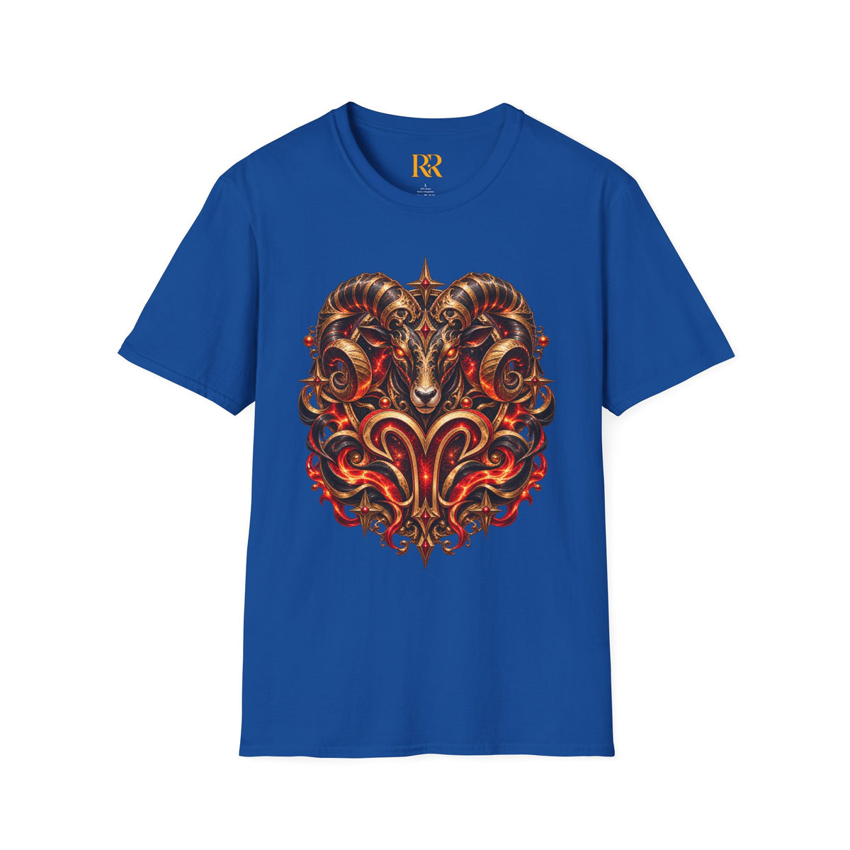 Aries Gothic Ram Skull T-Shirt – Dark Fantasy Zodiac Aries Design
