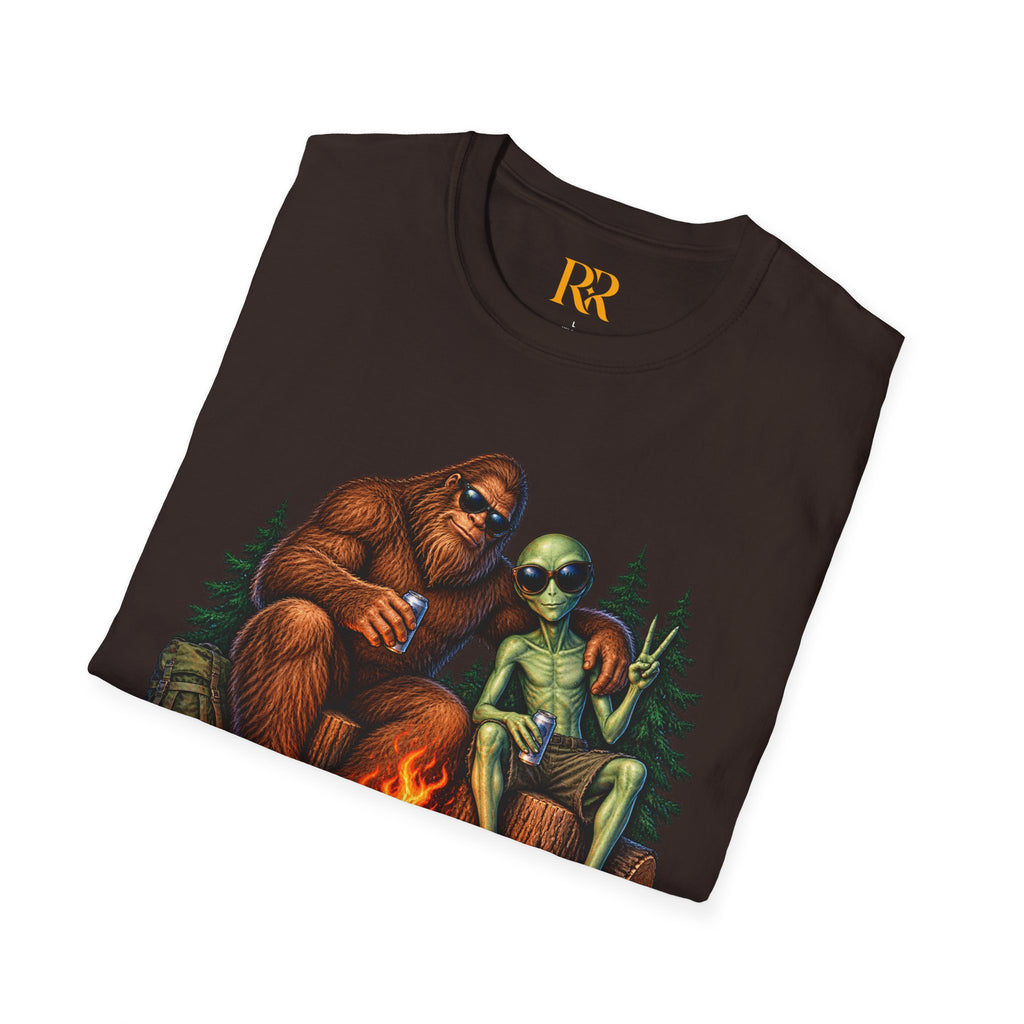 Bigfoot Camping Around the Campfire T-Shirt