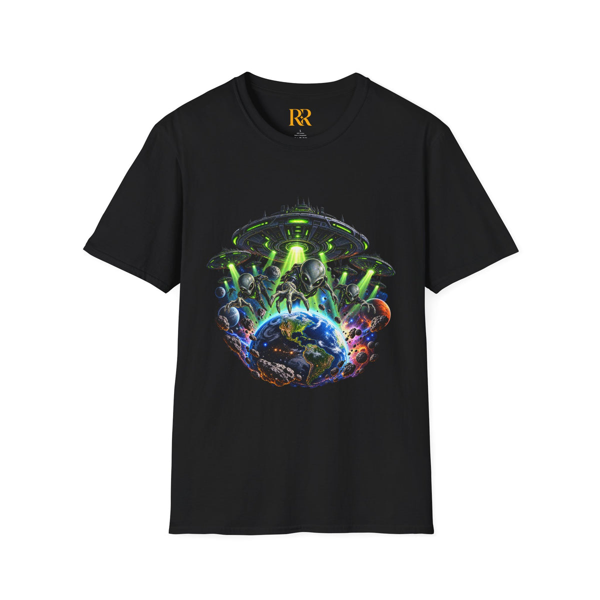 Cosmic Alien UFO Graphic T-Shirt