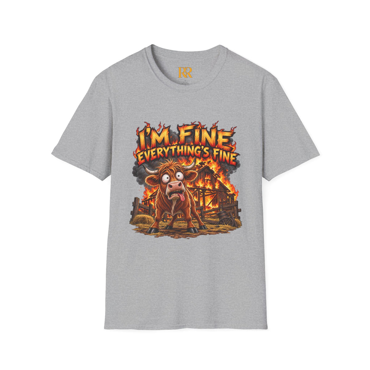 I’m Fine Everything’s Fine Funny Cartoon T-Shirt