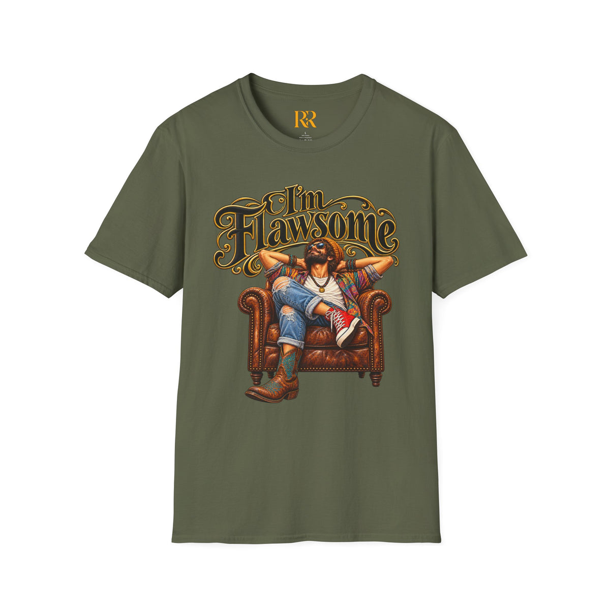 Flawsome Funny Western Cowboy Graphic T-Shirt