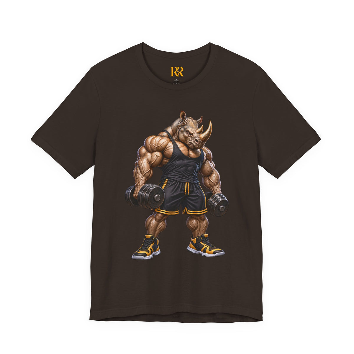 Muscular Rhino Weightlifter Graphic T-Shirt