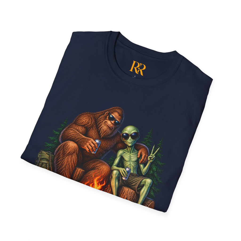 Bigfoot Camping Around the Campfire T-Shirt