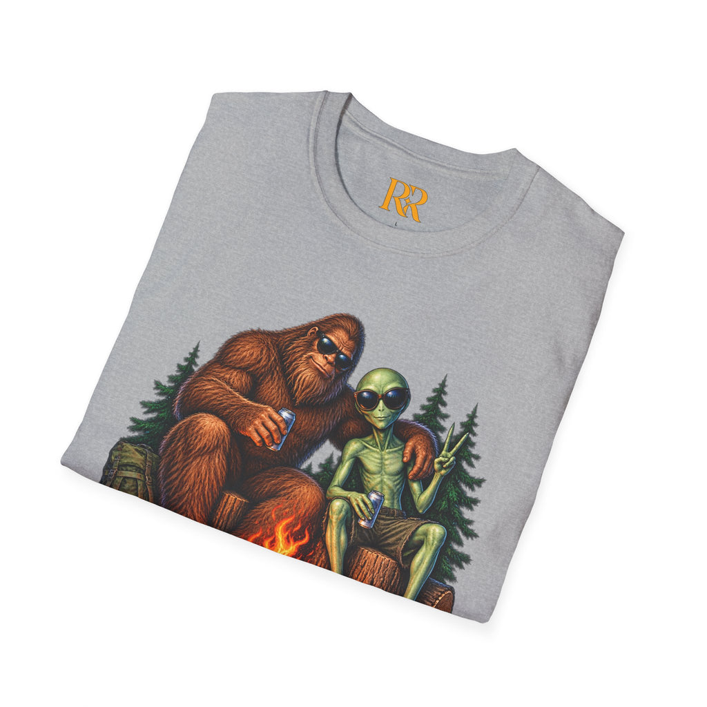 Bigfoot Camping Around the Campfire T-Shirt