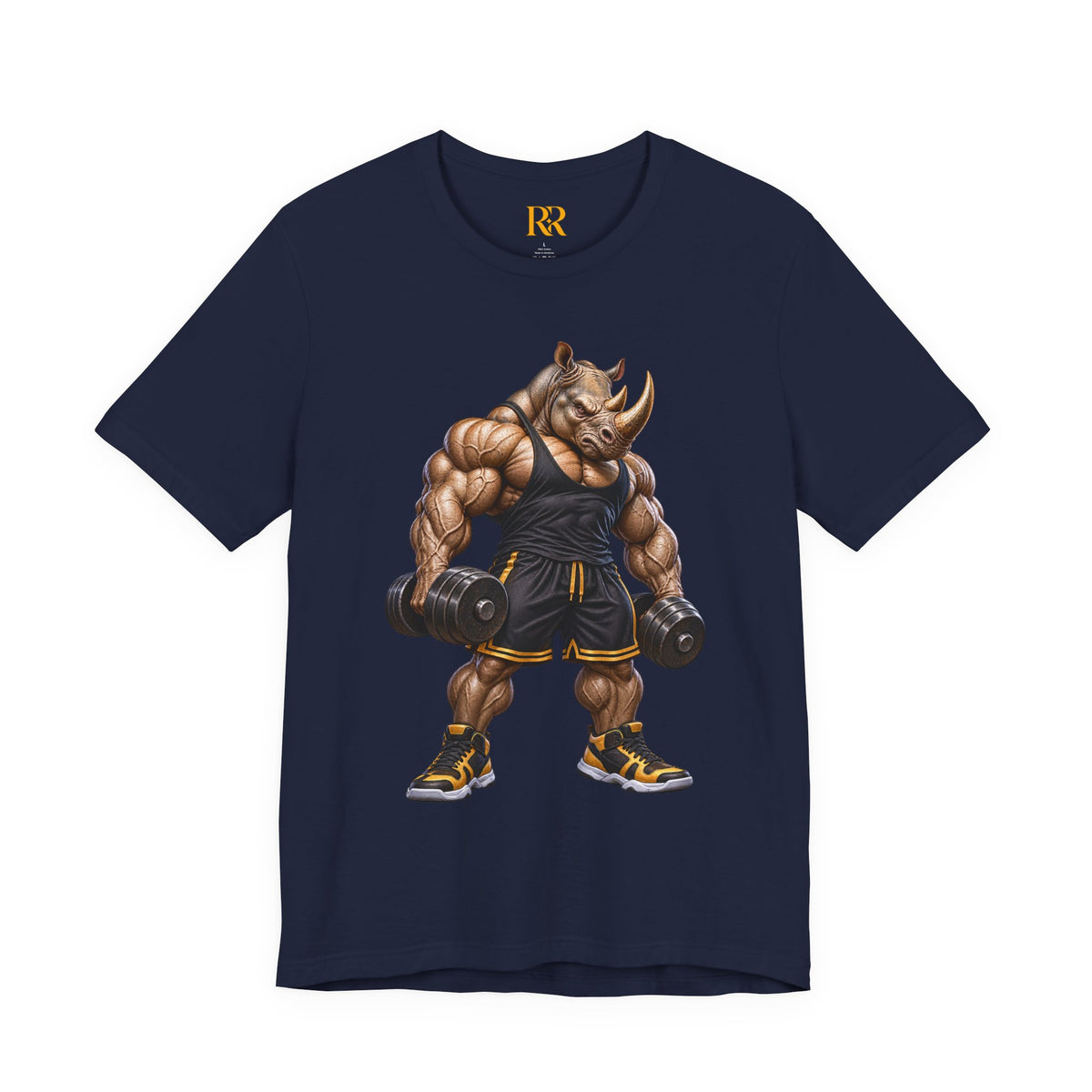 Muscular Rhino Weightlifter Graphic T-Shirt