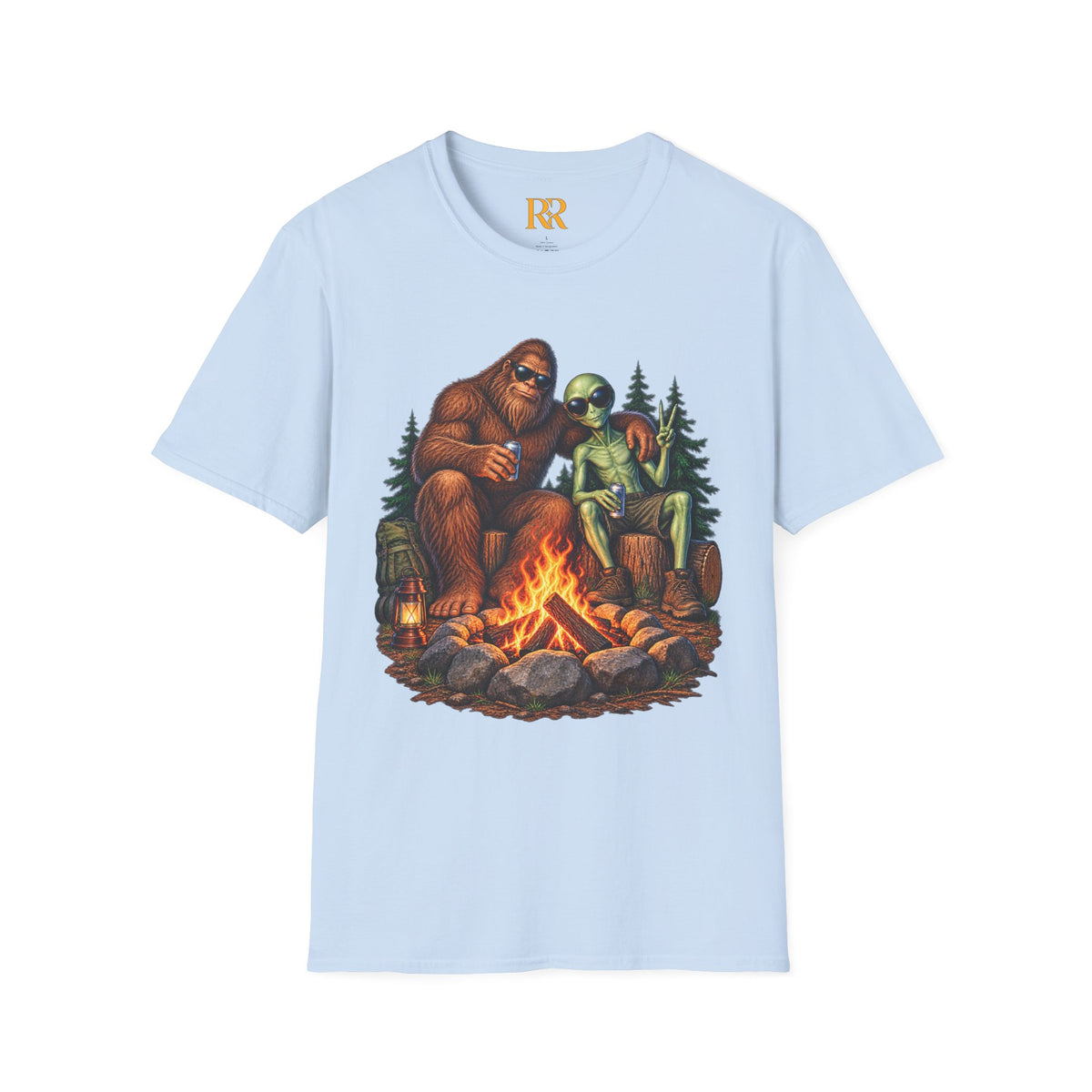 Bigfoot Camping Around the Campfire T-Shirt