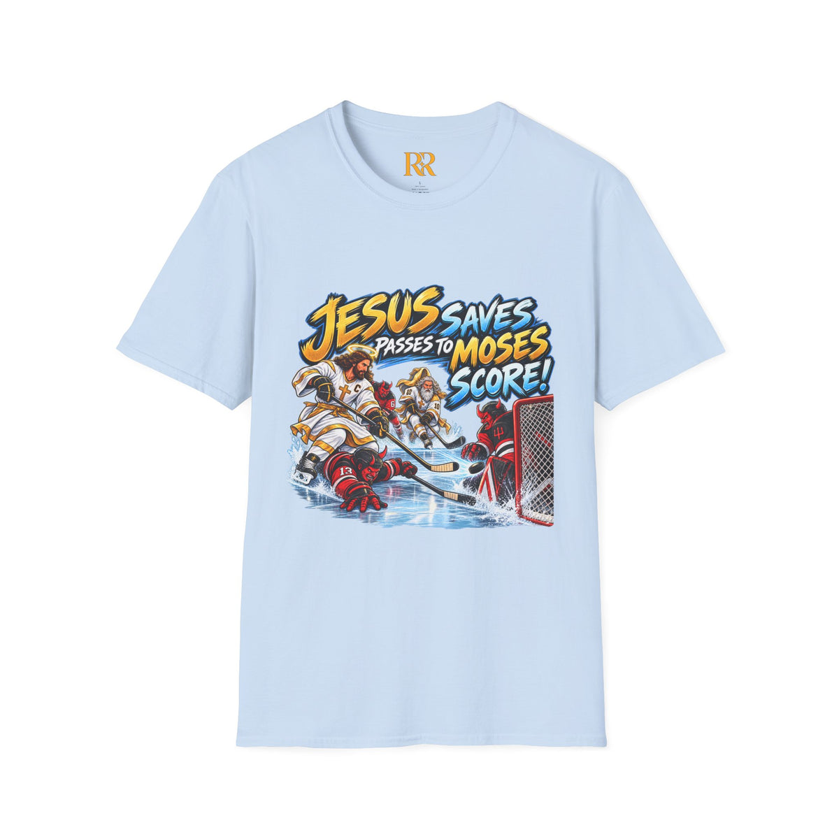 Jesus Saves, Passes to Moses, Scores Christian Hockey T-Shirt
