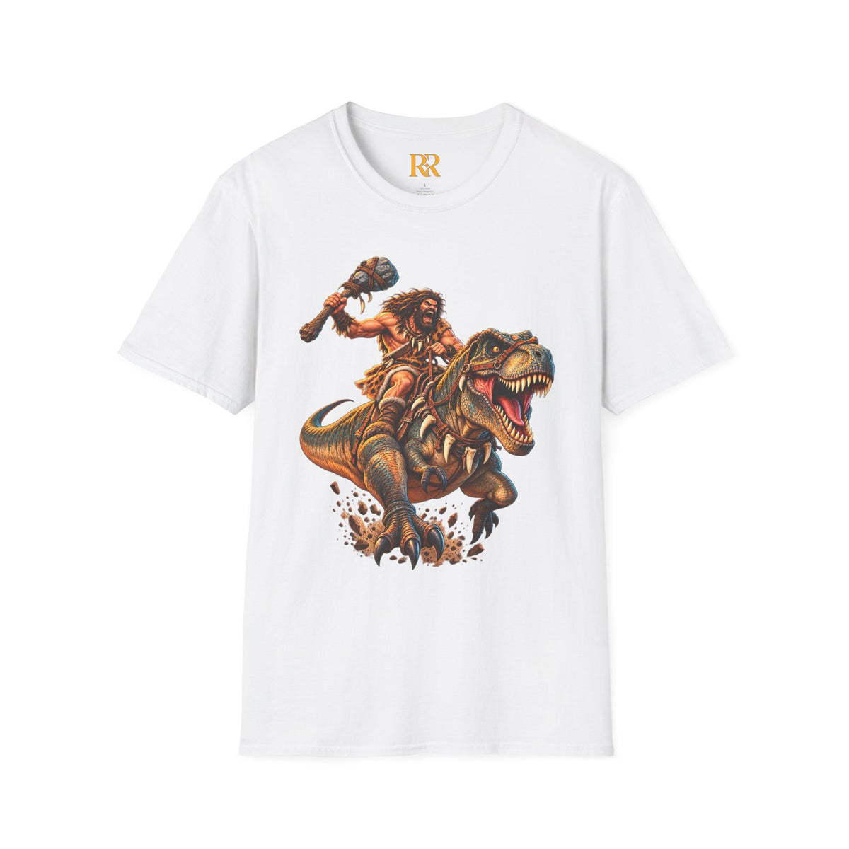 Caveman Riding T-Rex Dinosaur T-Shirt