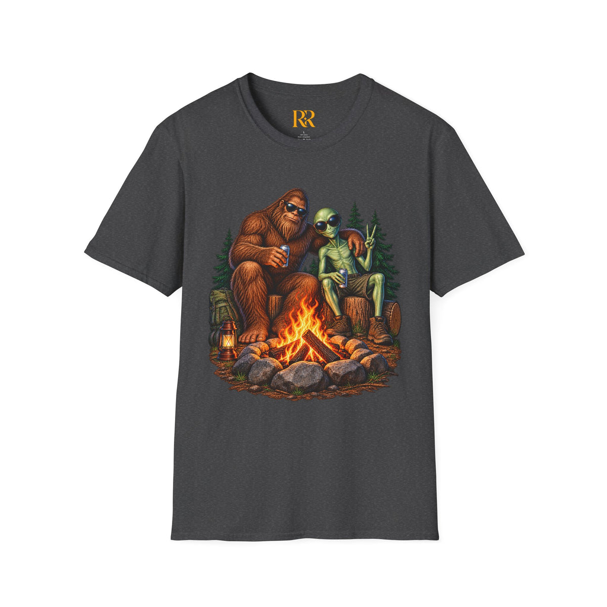 Bigfoot Camping Around the Campfire T-Shirt
