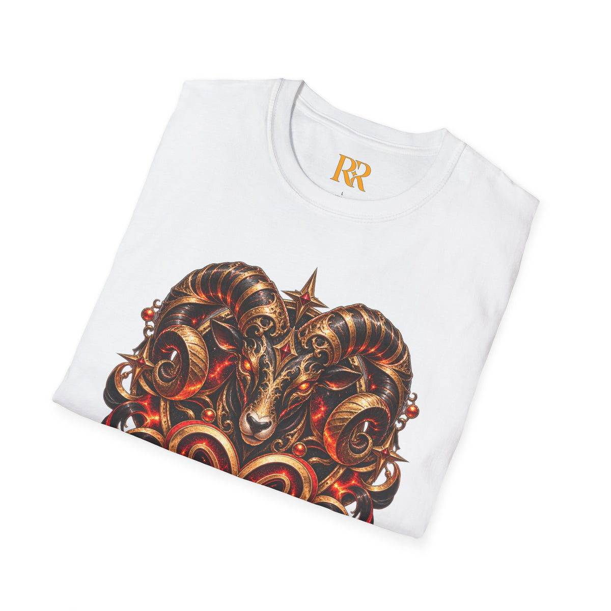 Aries Gothic Ram Skull T-Shirt – Dark Fantasy Zodiac Aries Design
