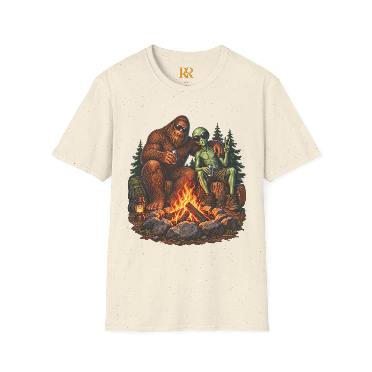 Bigfoot Camping Around the Campfire T-Shirt