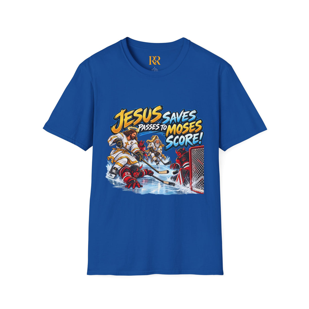 Jesus Saves, Passes to Moses, Scores Christian Hockey T-Shirt