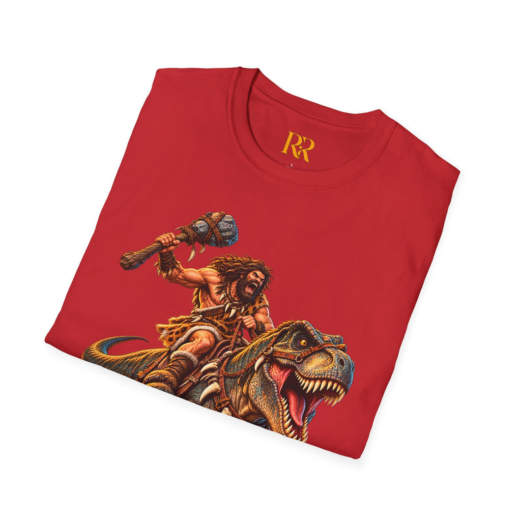 Caveman Riding T-Rex Dinosaur T-Shirt