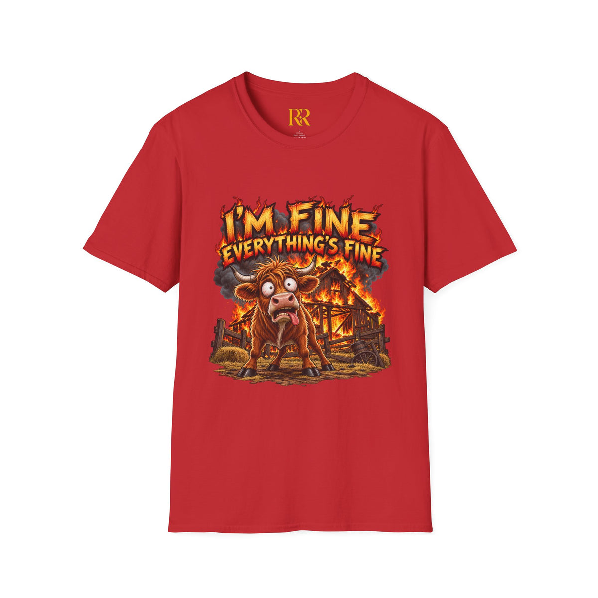 I’m Fine Everything’s Fine Funny Cartoon T-Shirt