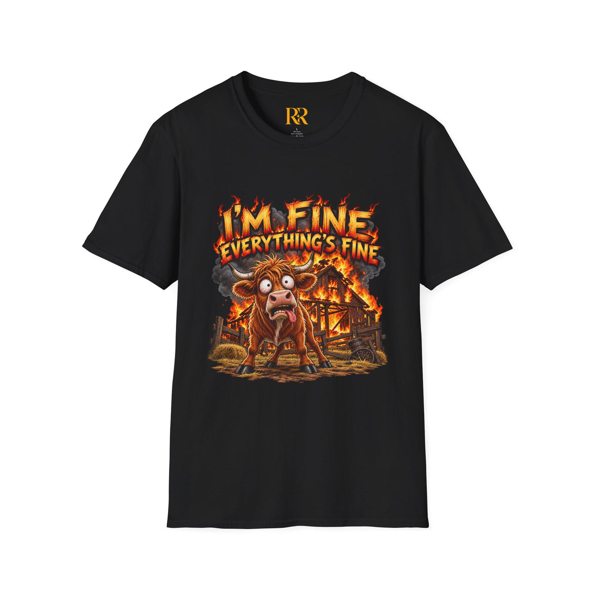 I’m Fine Everything’s Fine Funny Cartoon T-Shirt