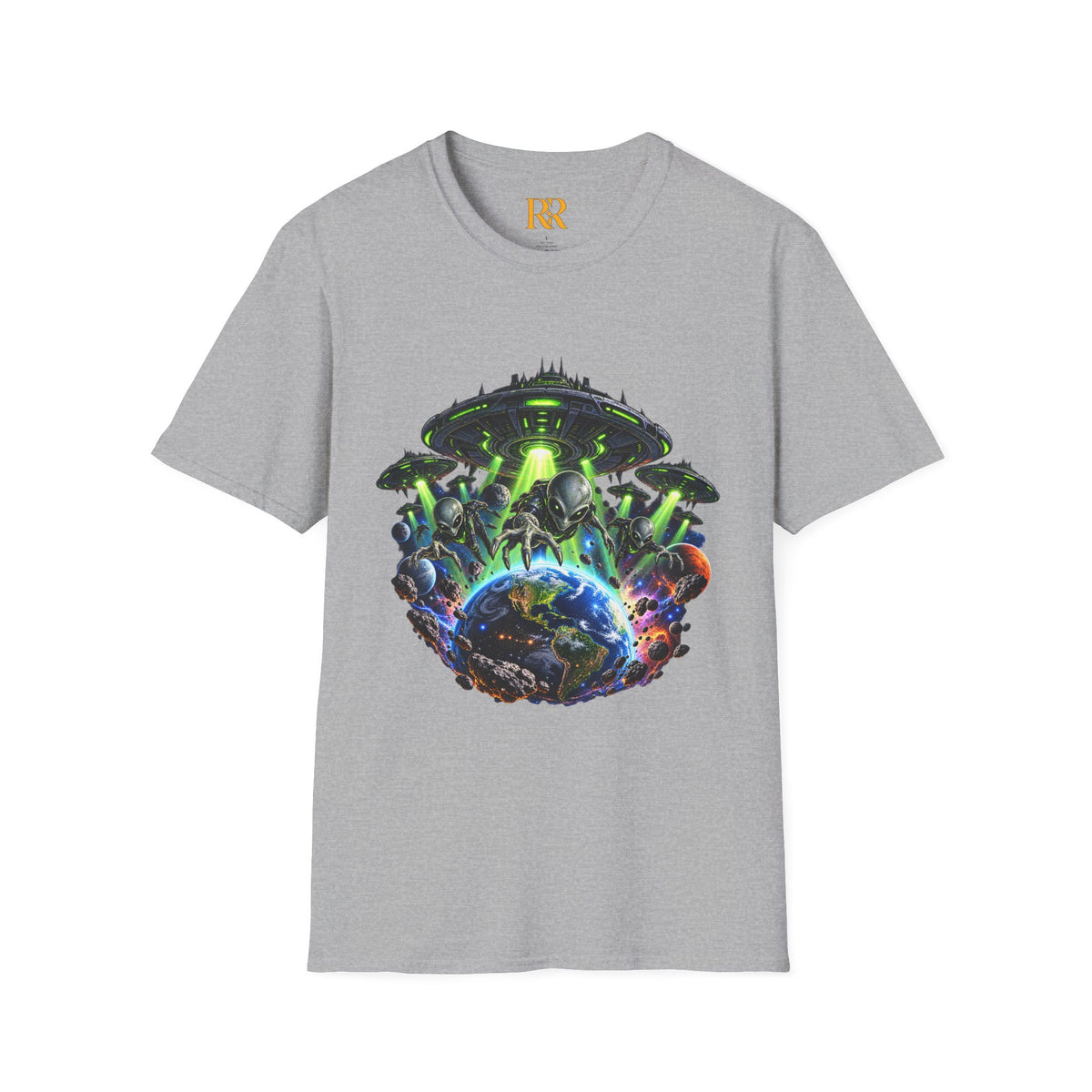 Cosmic Alien UFO Graphic T-Shirt