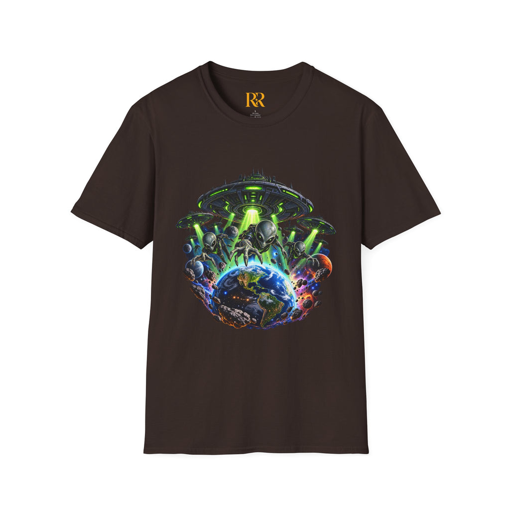 Cosmic Alien UFO Graphic T-Shirt