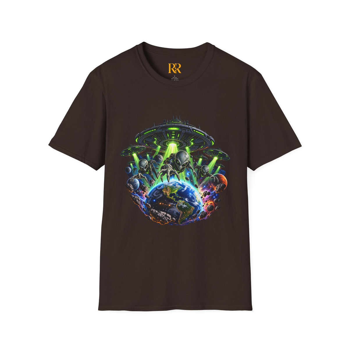 Cosmic Alien UFO Graphic T-Shirt