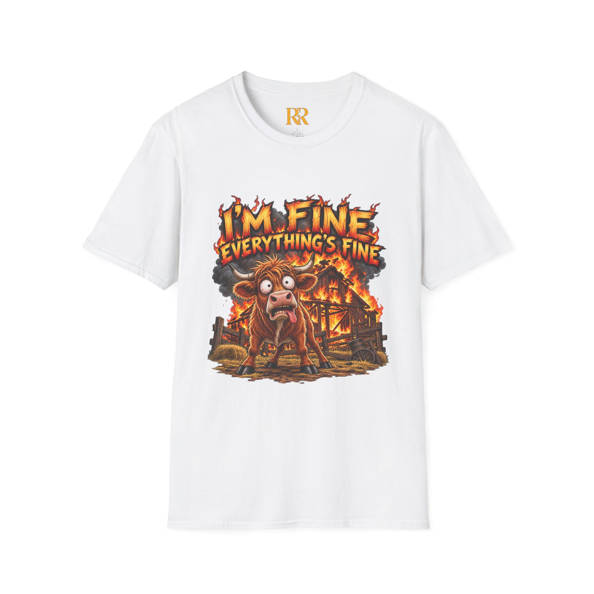 I’m Fine Everything’s Fine Funny Cartoon T-Shirt