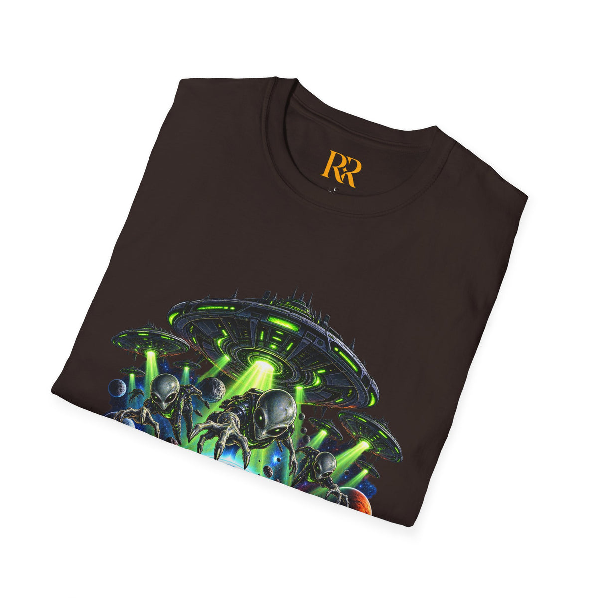 Cosmic Alien UFO Graphic T-Shirt