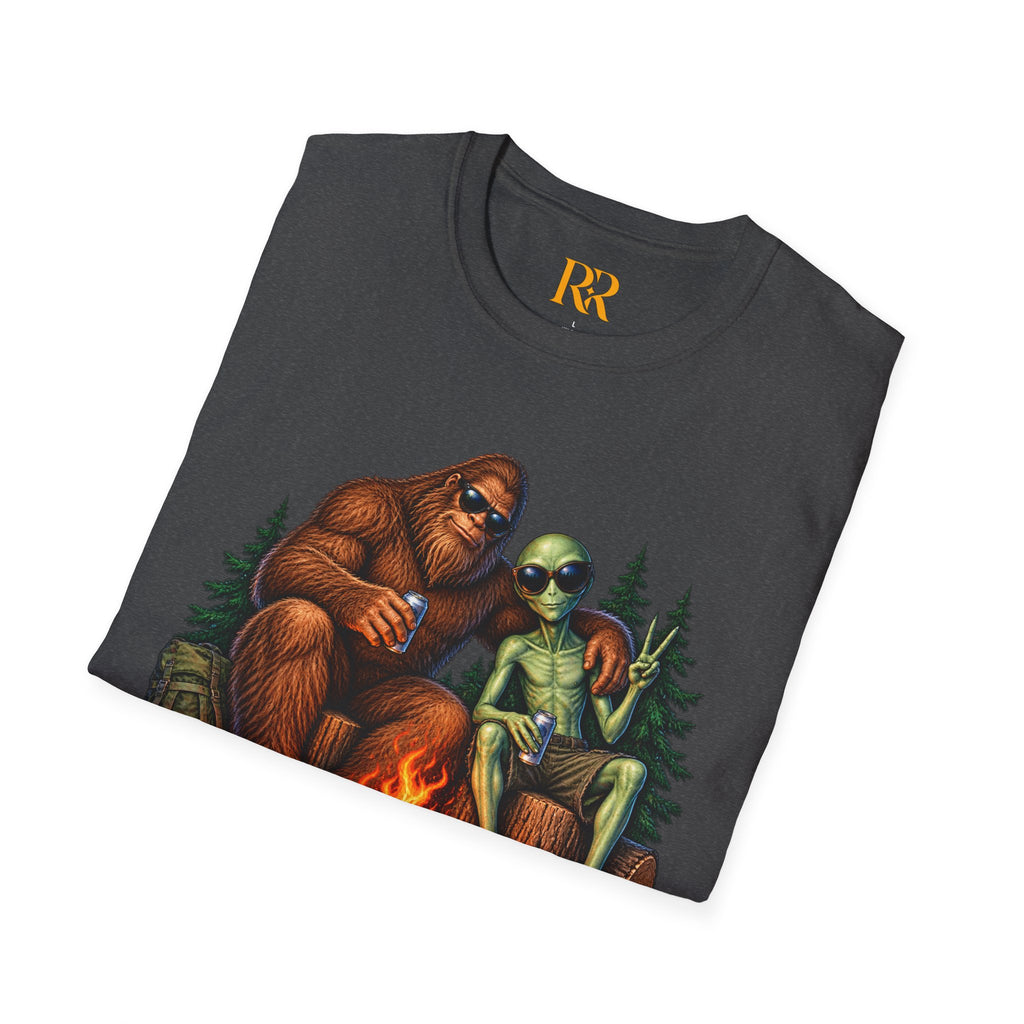 Bigfoot Camping Around the Campfire T-Shirt
