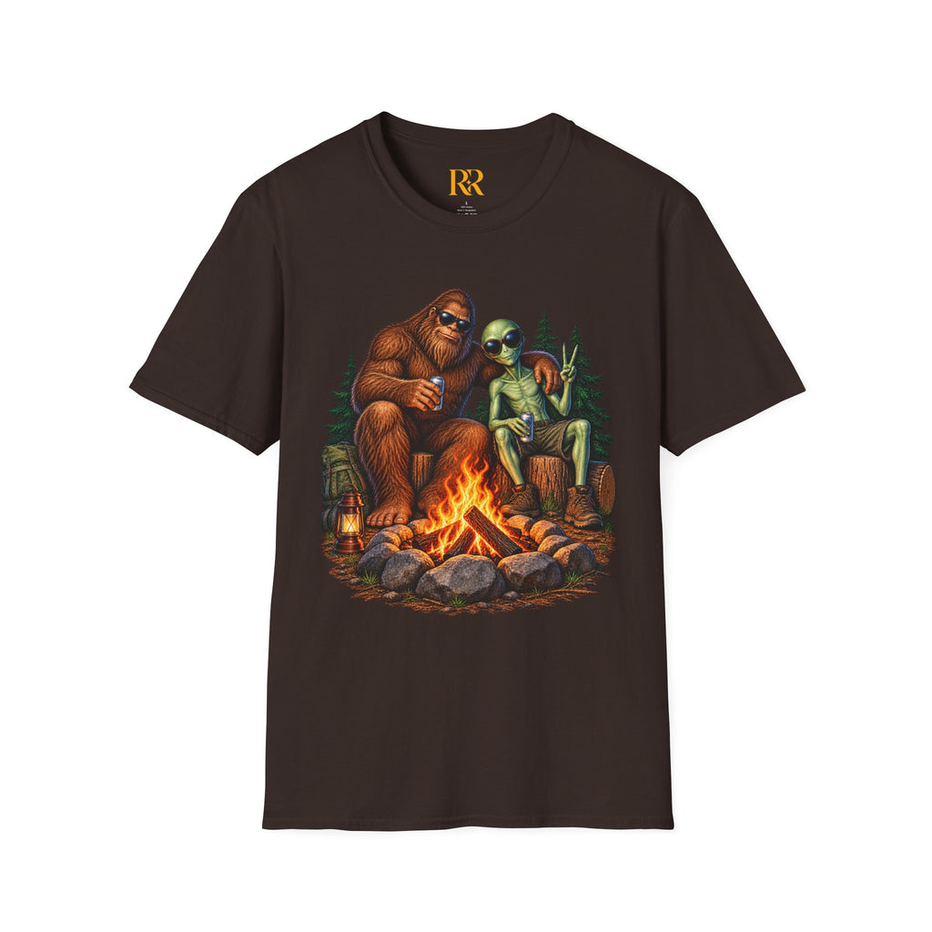 Bigfoot Camping Around the Campfire T-Shirt