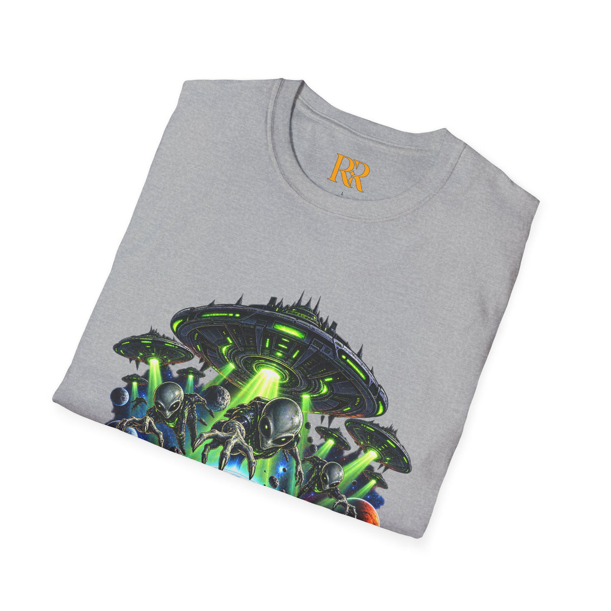 Cosmic Alien UFO Graphic T-Shirt