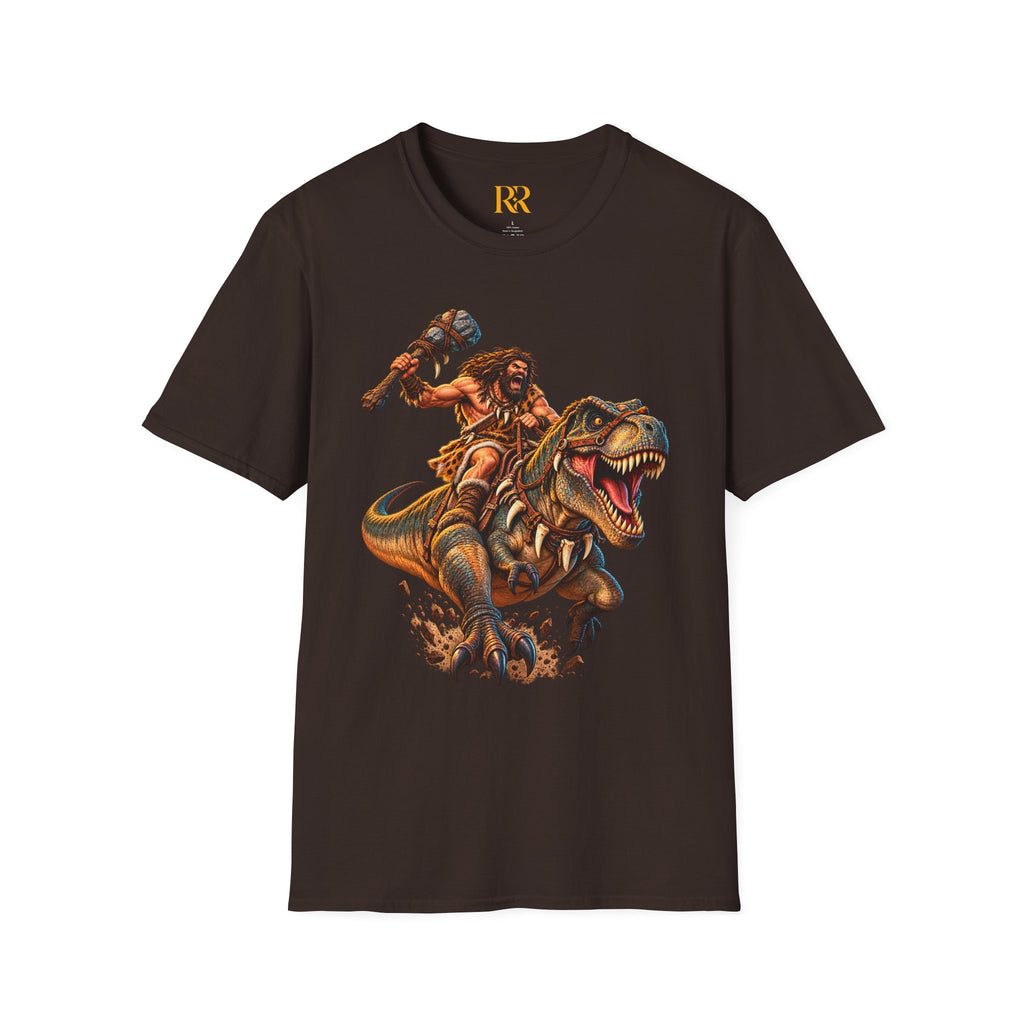 Caveman Riding T-Rex Dinosaur T-Shirt