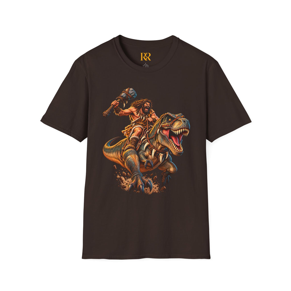 Caveman Riding T-Rex Dinosaur T-Shirt