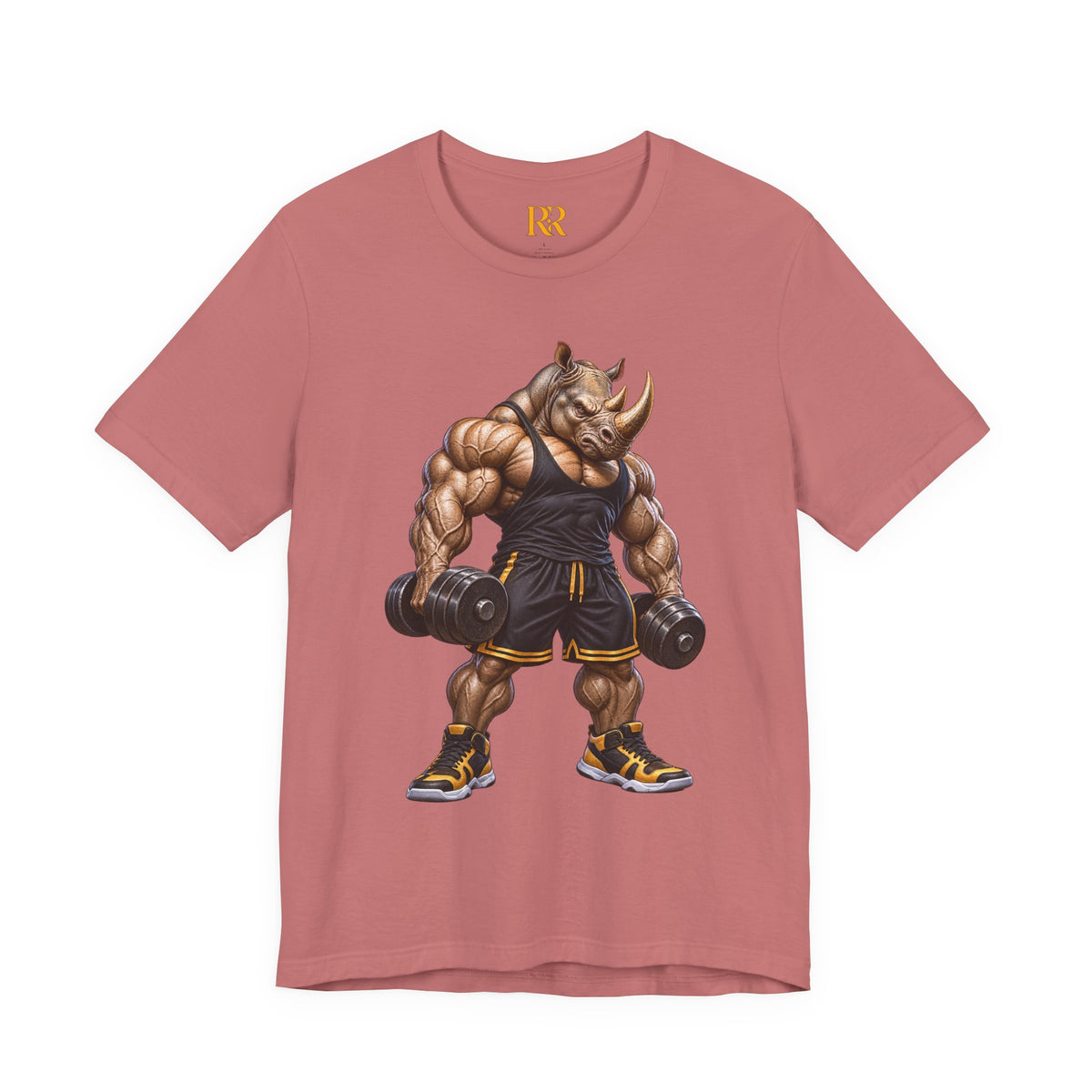 Muscular Rhino Weightlifter Graphic T-Shirt