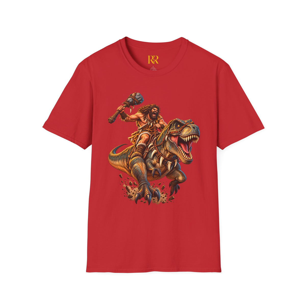 Caveman Riding T-Rex Dinosaur T-Shirt