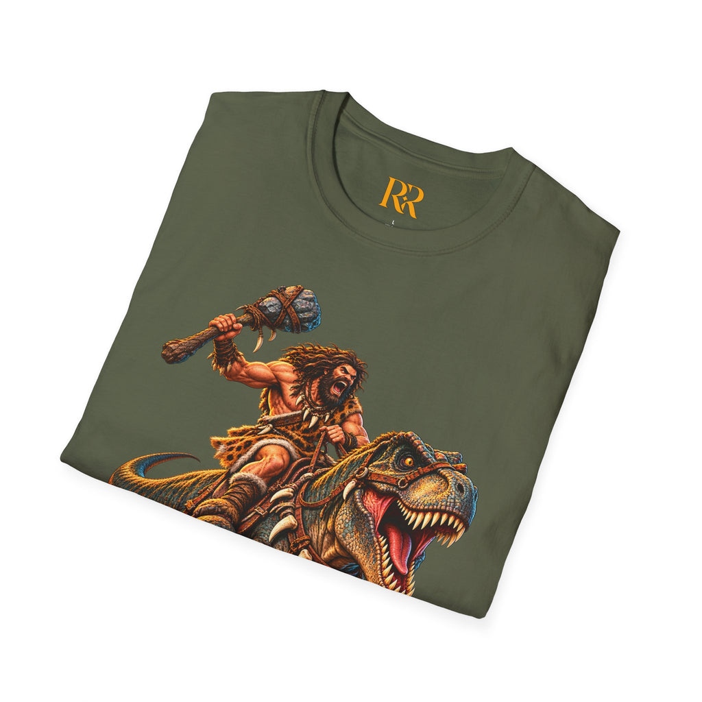 Caveman Riding T-Rex Dinosaur T-Shirt