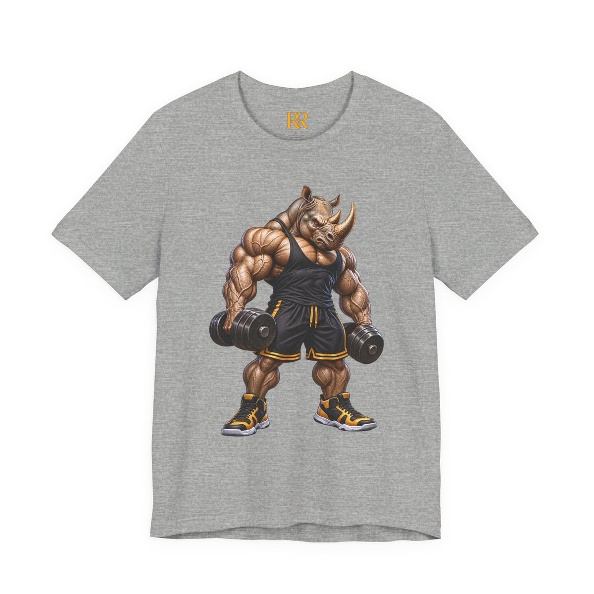 Muscular Rhino Weightlifter Graphic T-Shirt