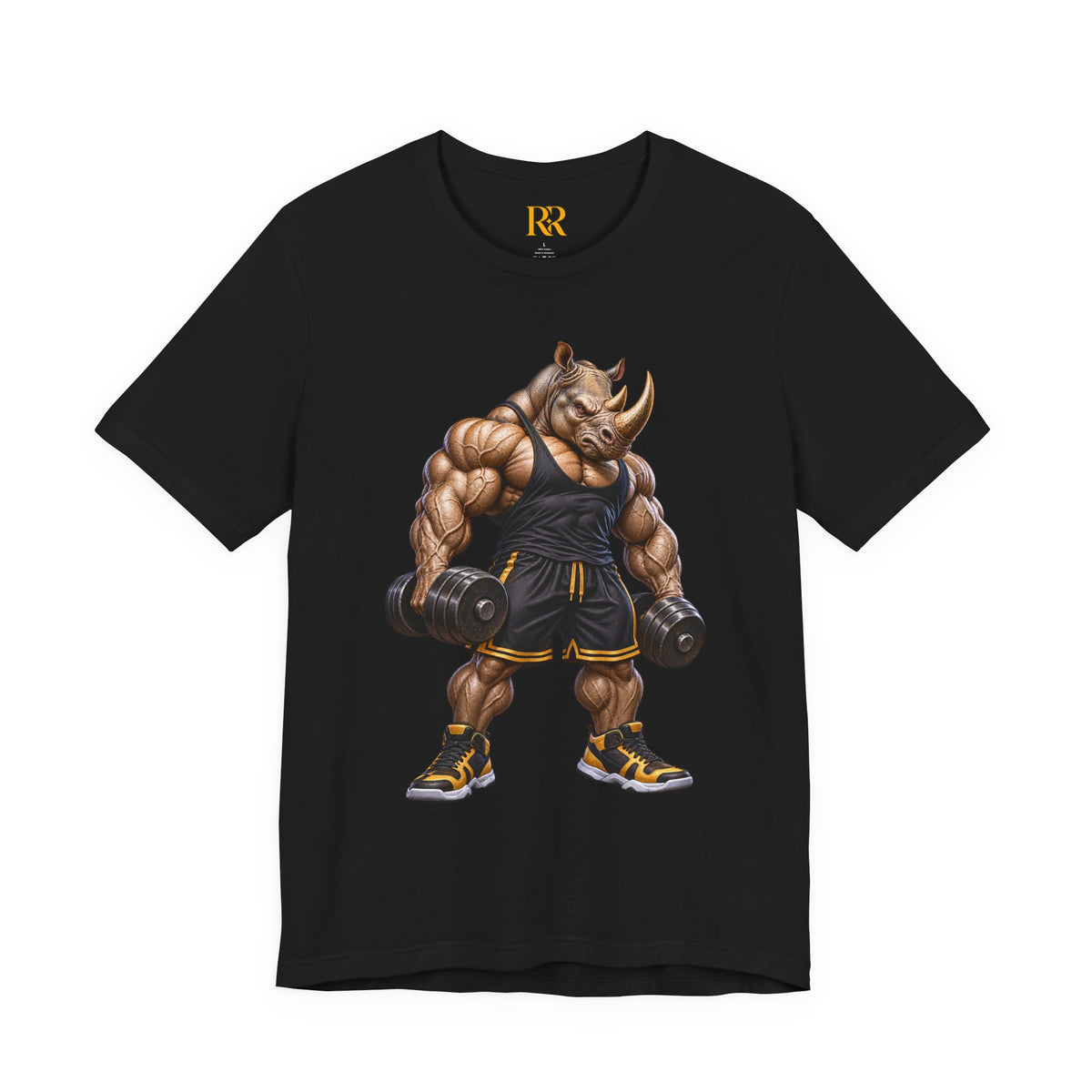 Muscular Rhino Weightlifter Graphic T-Shirt