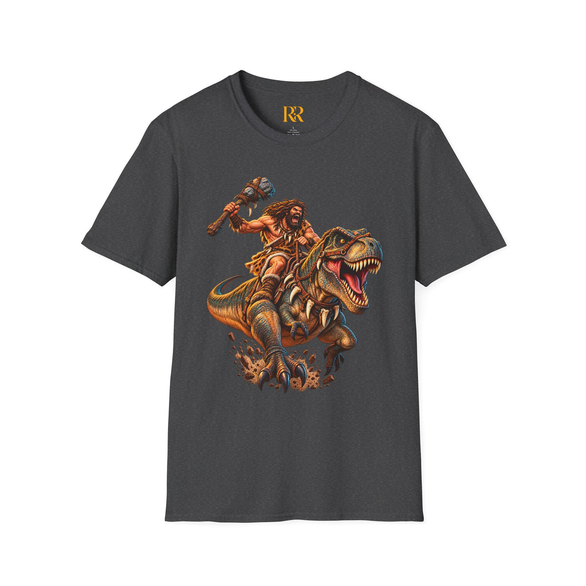 Caveman Riding T-Rex Dinosaur T-Shirt