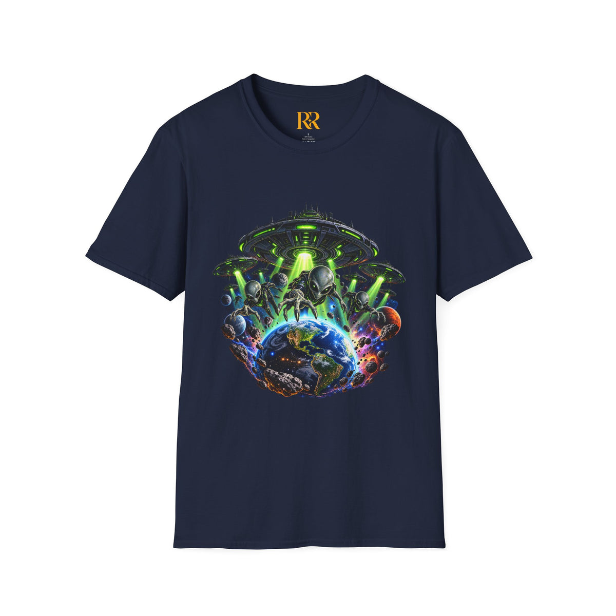 Cosmic Alien UFO Graphic T-Shirt