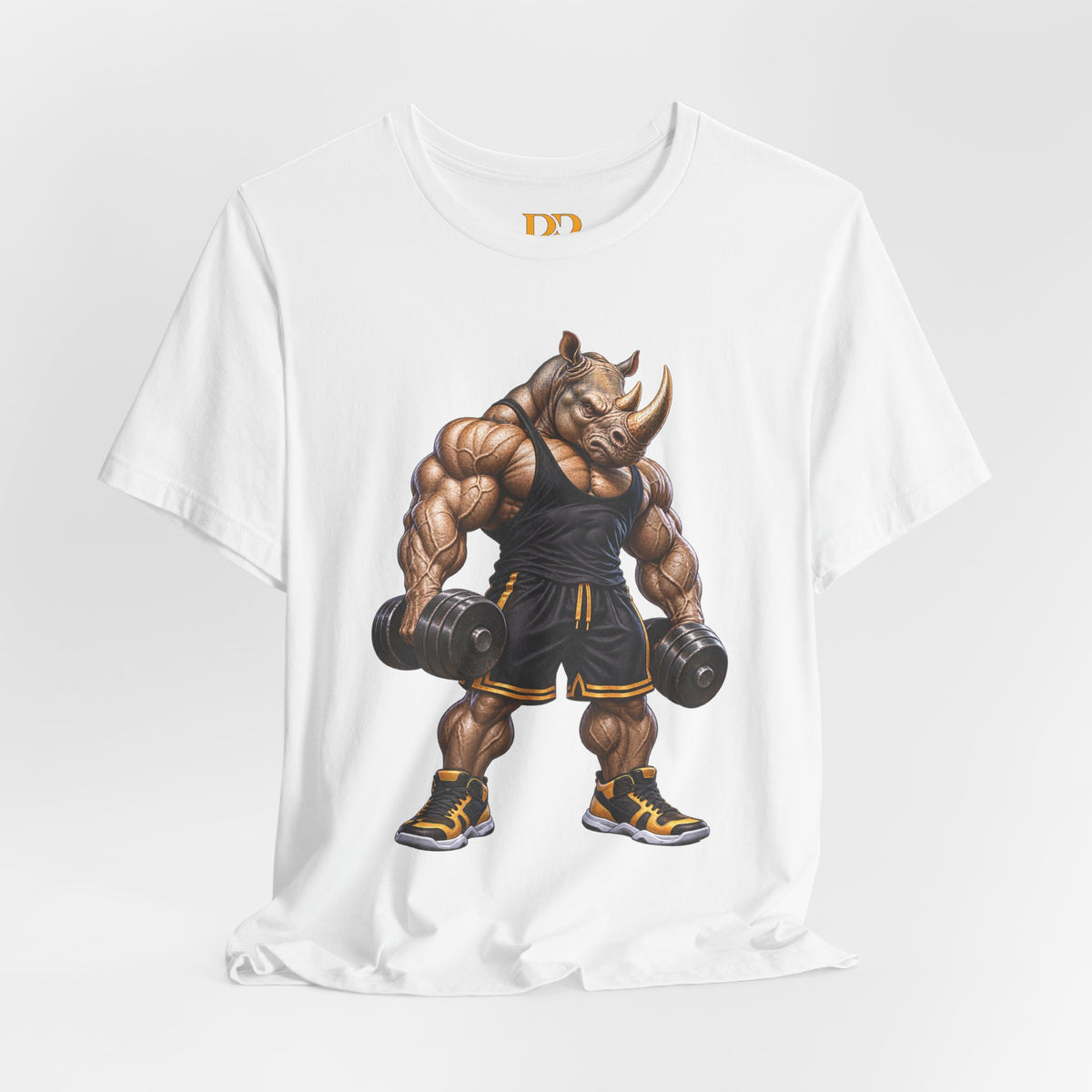 Muscular Rhino Weightlifter Graphic T-Shirt