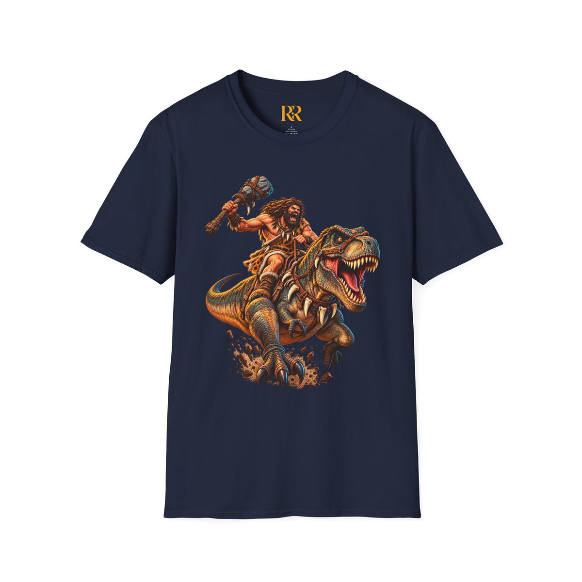 Caveman Riding T-Rex Dinosaur T-Shirt