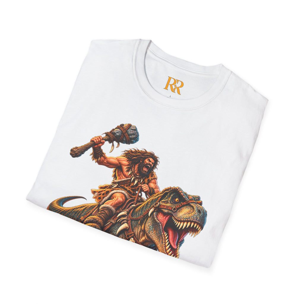 Caveman Riding T-Rex Dinosaur T-Shirt