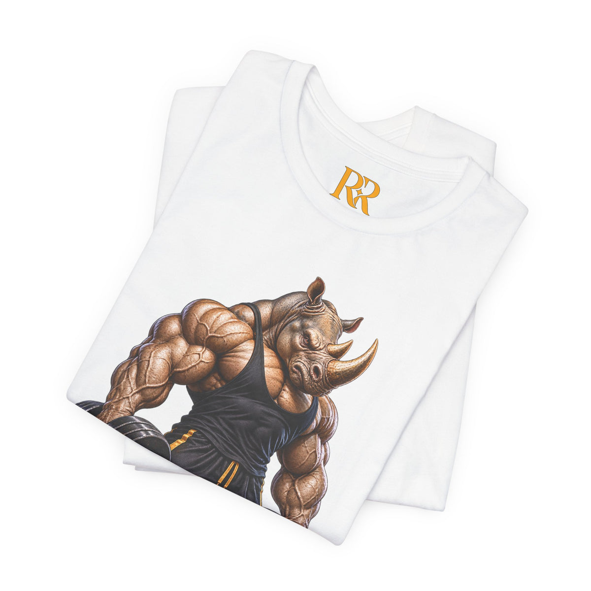 Muscular Rhino Weightlifter Graphic T-Shirt