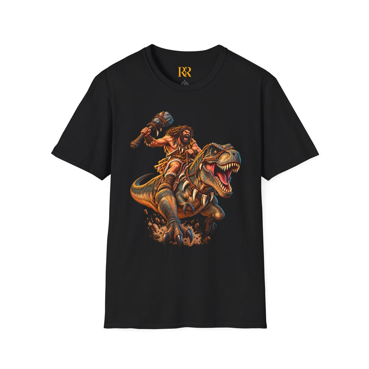 Caveman Riding T-Rex Dinosaur T-Shirt